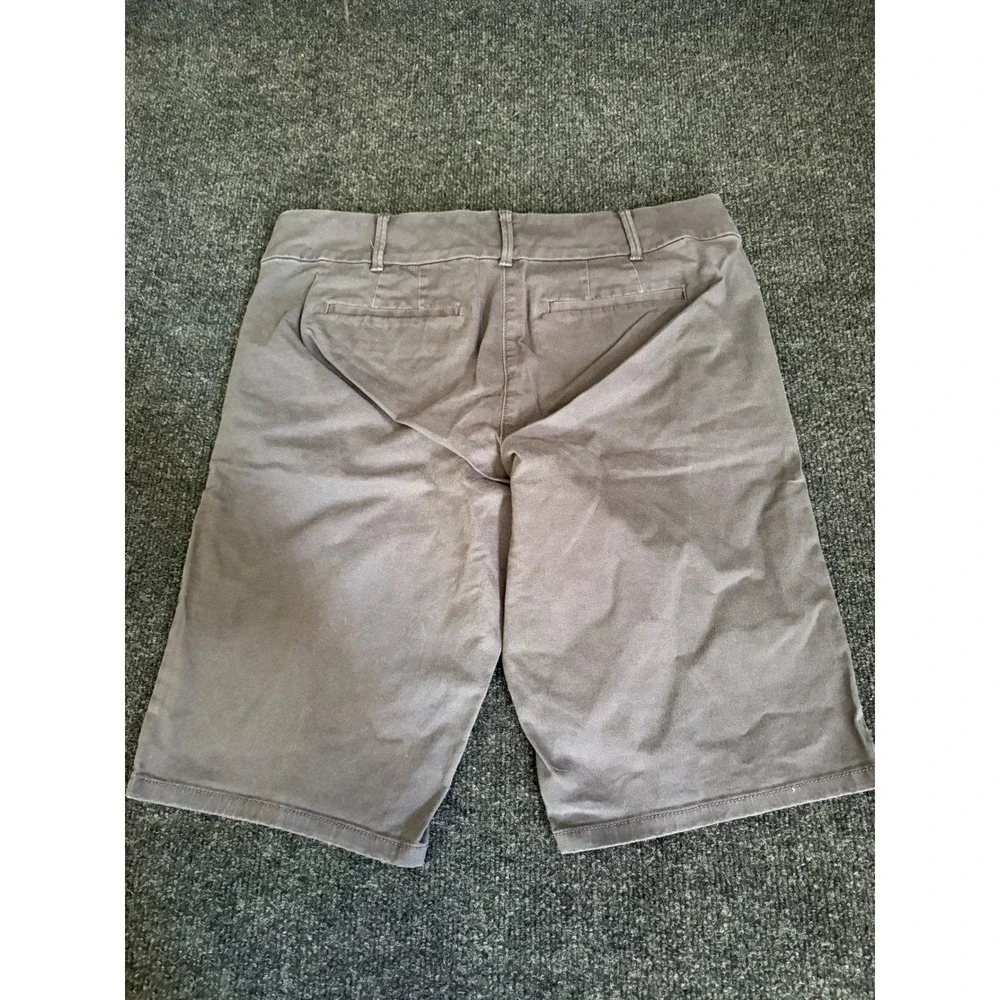 Loft Outlet Womens Grey Bermuda Roll Shorts Chino Mid Rise Casual Size 10